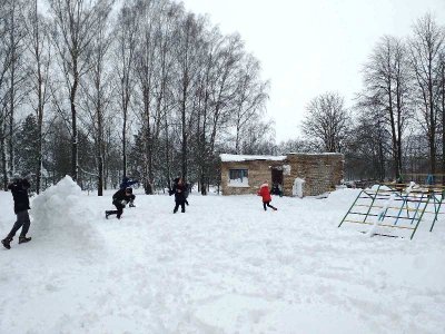 Игра в снежки. Группа продленного дня